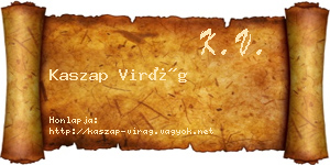 Kaszap Virág névjegykártya